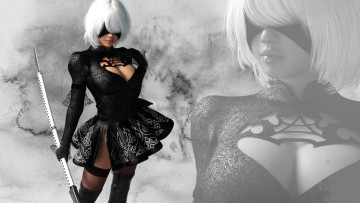 Картинка разное cosplay+ косплей девушка фон меч маска платье