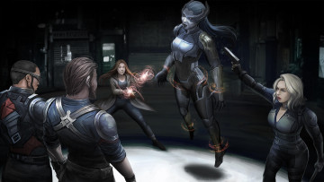 Картинка рисованное комиксы мужчины униформа существо фон девушки