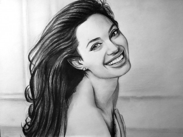 Обои картинки фото рисованное, люди, улыбка, взгляд, фон, девушка