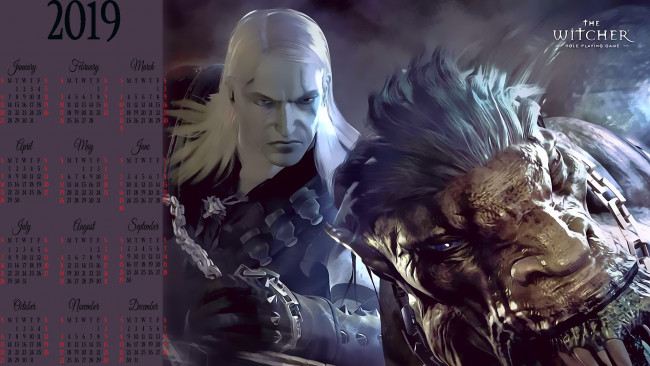 Обои картинки фото календари, видеоигры, существо, блондин, воин, монстр, мужчина