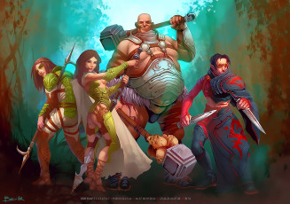 Картинка календари фэнтези девушка мужчина оружие женщина calendar 2020