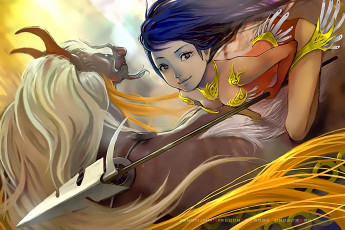 обоя календари, фэнтези, девушка, оружие, животное, существо, calendar, 2020