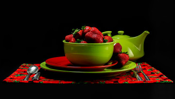 Картинка еда клубника +земляника