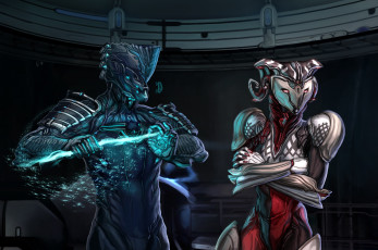 обоя видео игры, warframe, существа, разговор