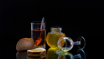 Картинка еда напитки +чай мед чай хлеб