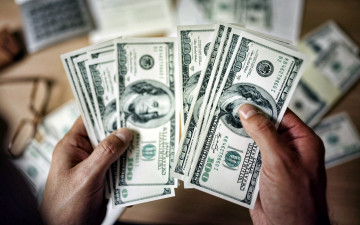 Картинка разное золото +купюры +монеты доллары