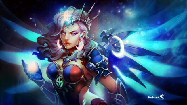 Обои картинки фото видео игры, overwatch, mercy, магия, крылья