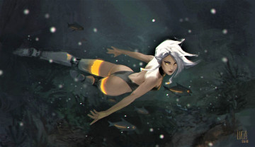 Картинка фэнтези девушки девушка рыбы глубина