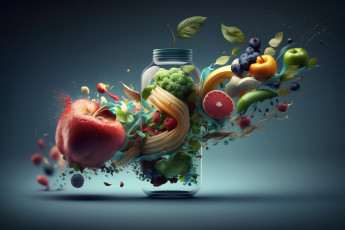 Картинка 3д+графика еда- food фрукты