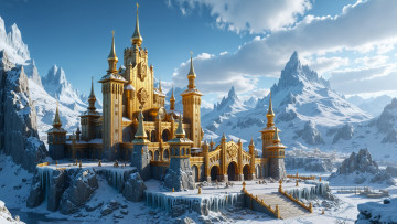 обоя фэнтези, замки, нейросети, графика, нейроарт, ai, art, нейронные, сети, рисунки, нейро, искусство, нейрографика, graphics, neuroart, neural, networks, drawings, neuro, neurography