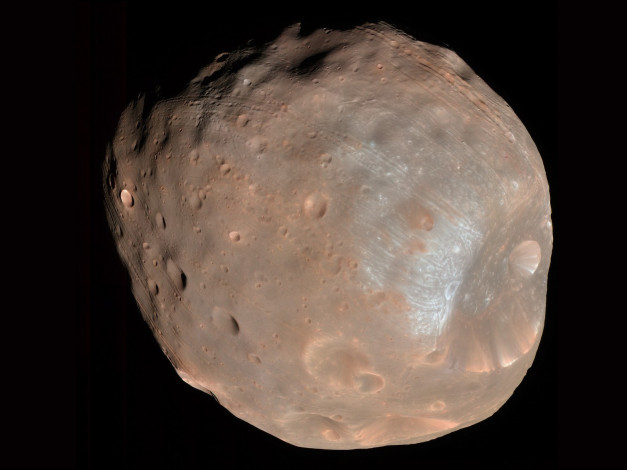 Обои картинки фото фобос, спутник, марса, космос, марс