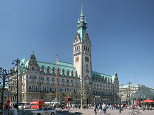 Картинка hamburg cityhall germany города здания дома