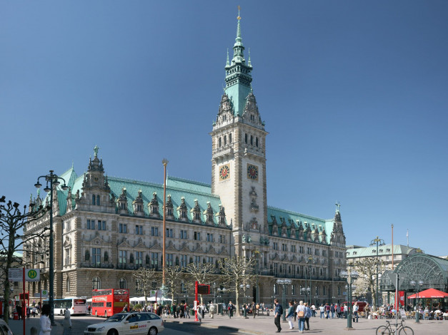 Обои картинки фото hamburg, cityhall, germany, города, здания, дома