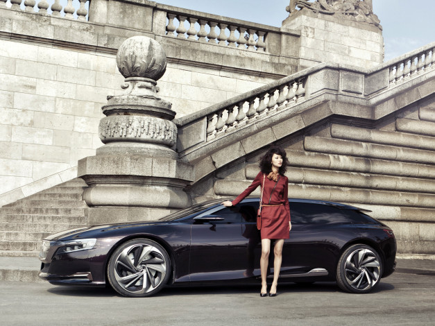 Обои картинки фото citroen, numero, concept, ds9, автомобили, авто, девушками, 9