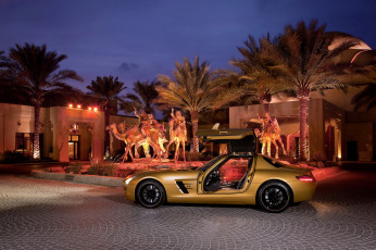 Картинка 2010 mercedes benz sls desert gold автомобили mercedes-benz