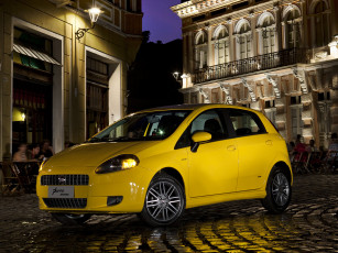 обоя автомобили, fiat, желтый, 310, br-spec, sporting, punto