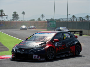 Картинка спорт автоспорт 2014 скорость трасса wtcc civic honda