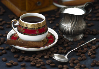 Картинка еда кофе +кофейные+зёрна зерна чашка