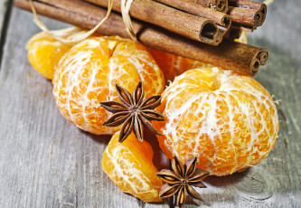 Картинка еда цитрусы корица мандарин бадьян