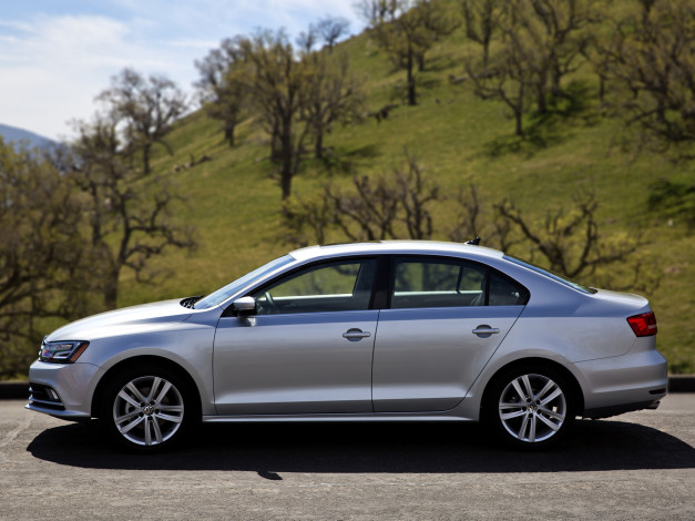 Обои картинки фото автомобили, volkswagen, серый, 1b, typ, us-spec, jetta, 2015