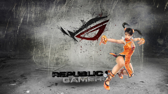 Обои картинки фото компьютеры, asus, логотип, девушка