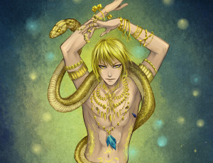 Картинка разное арты взгляд змея украшения арт парень