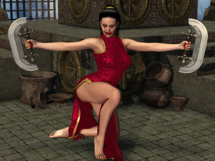 Картинка 3д+графика фантазия+ fantasy оружие фон взгляд девушка