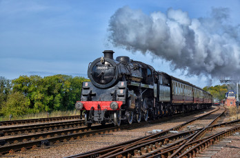 Картинка техника паровозы дорога железная паровоз рельсы