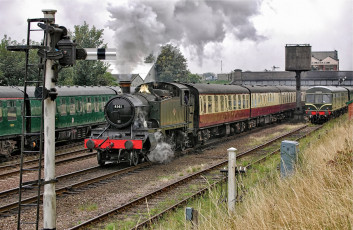 Картинка техника паровозы железная дорога рельсы паровоз