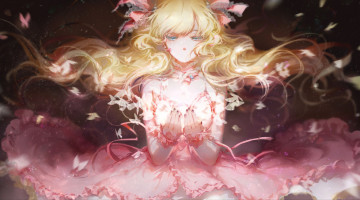 Картинка аниме unknown +другое арт moss 2225028 волосы девушка блондинка бабочки