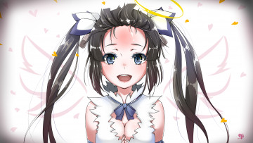 Картинка аниме danmachi dungeon ni deai wo motomeru no wa machigatteiru darou ka hestia арт лицо девушка взгляд улыбка shanshan