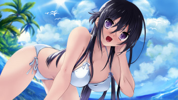 Картинка аниме unknown +другое лето купальник море пляж девушка