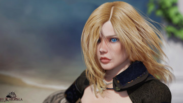 Картинка 3д+графика портрет+ portraits девушка взгляд фон