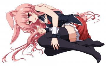 обоя аниме, mondaiji, фон, взгляд, девушка