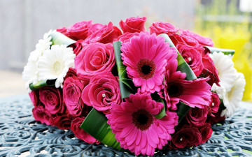 Картинка цветы букеты +композиции розы roses flowers стразы герберы