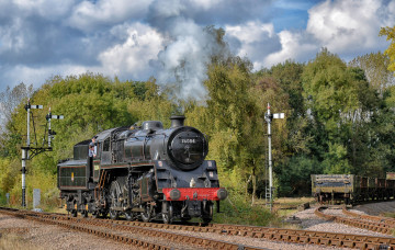 Картинка техника паровозы железная дорога рельсы паровоз