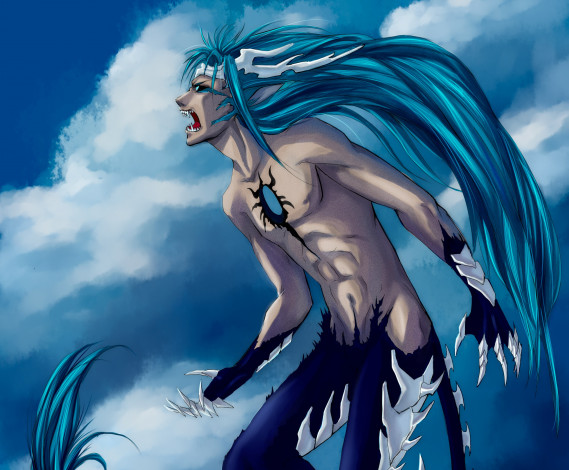 Обои картинки фото разное, арты, парень, аниме, арт, аранкар, гримджоу