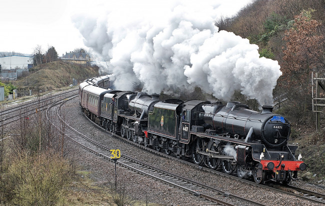 Обои картинки фото техника, паровозы, паровоз, рельсы, дорога, железная