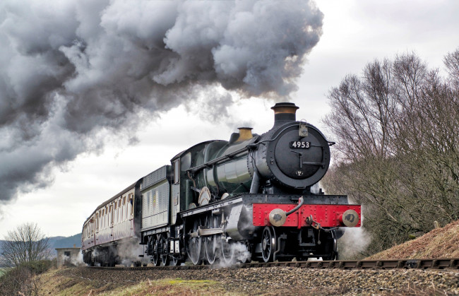 Обои картинки фото техника, паровозы, рельсы, дорога, железная, паровоз