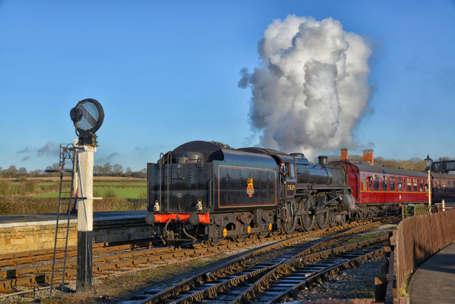 Обои картинки фото техника, паровозы, рельсы, железная, дорога, паровоз