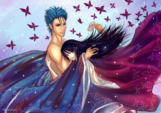 Обои картинки фото разное, арты, объятия, девушка, лицо, взгляд, парень, арт