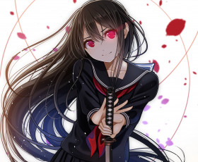 Картинка аниме оружие +техника +технологии меч девушка