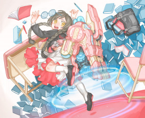 Картинка аниме оружие +техника +технологии девочка