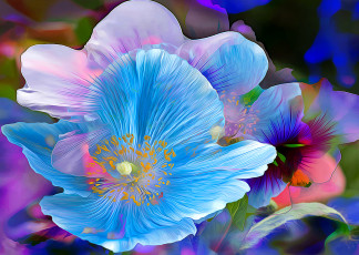 Картинка разное компьютерный+дизайн цветок лепестки линии краски макро