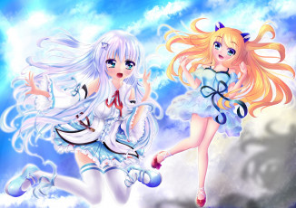 Картинка аниме unknown +другое девушки взгляд фон