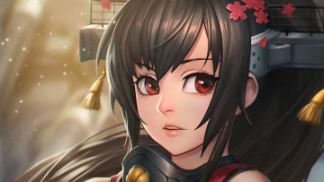 Картинка аниме kantai+collection фон взгляд девушка