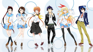 Картинка аниме nisekoi фон взгляд девушки