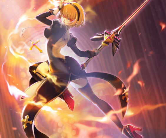 Обои картинки фото аниме, оружие,  техника,  технологии, меч, девушка