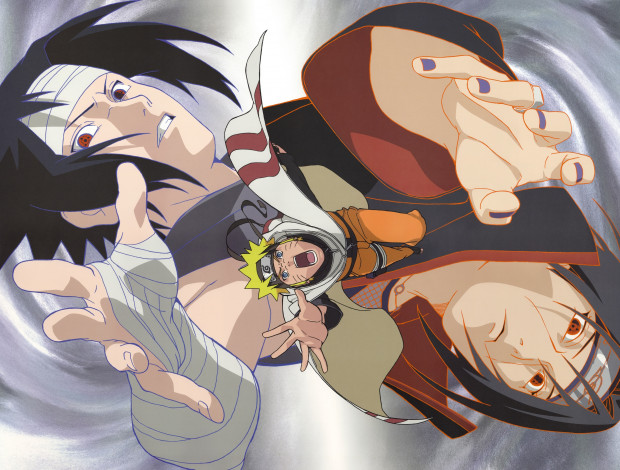 Обои картинки фото аниме, naruto, саске, наруто, итачи
