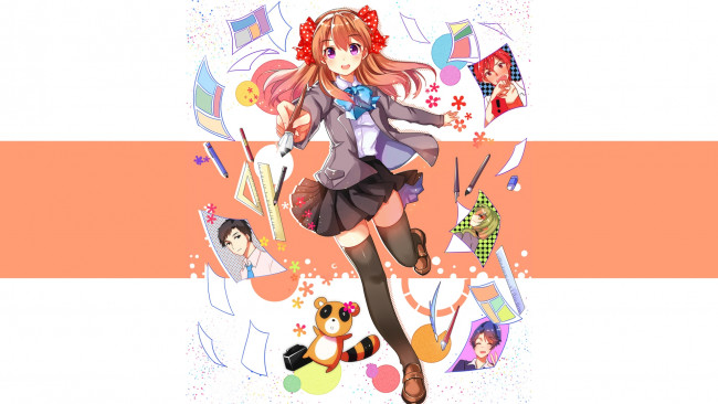 Обои картинки фото аниме, gekkan shoujo nozaki-kun, фон, взгляд, девушка